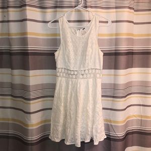 Size 4 flower cutout FREE PEOPLE white dress
